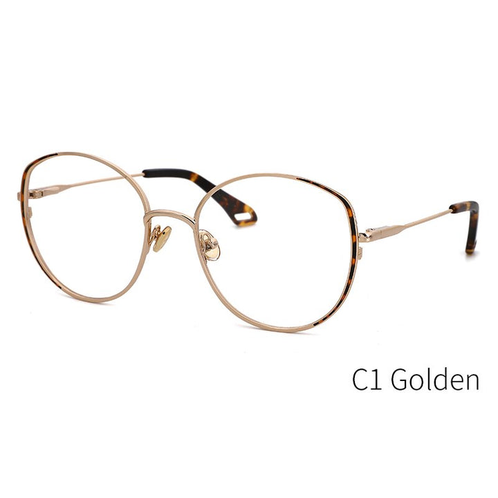 Kansept Women's Full Rim Round Stainless Steel Frame Eyeglasses Oq1003 Full Rim Kansept C1 golden CN