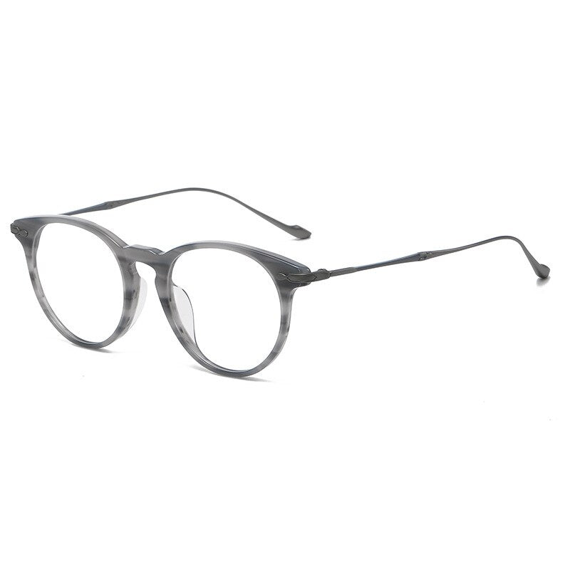 Gatenac Unisex Full Rim Round Square Acetate Titanium Eyeglasses Gxyj994 Full Rim Gatenac