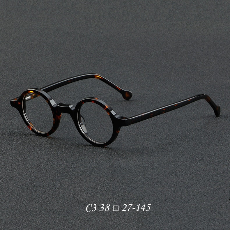CCspace Unisex Full Rim Round Acetate Eyeglasses 55724 Full Rim CCspace Leopard China