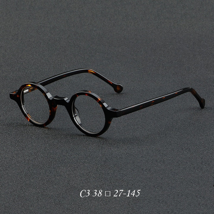 CCspace Unisex Full Rim Round Acetate Eyeglasses 55724 Full Rim CCspace Leopard China