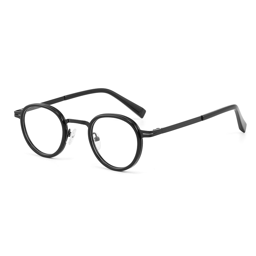 Laoyehui Unisex Full Rim Round Acetate Alloy Reading Glasses Anti-Blue Light Glg8835 Reading Glasses Laoyehui 0 C1 