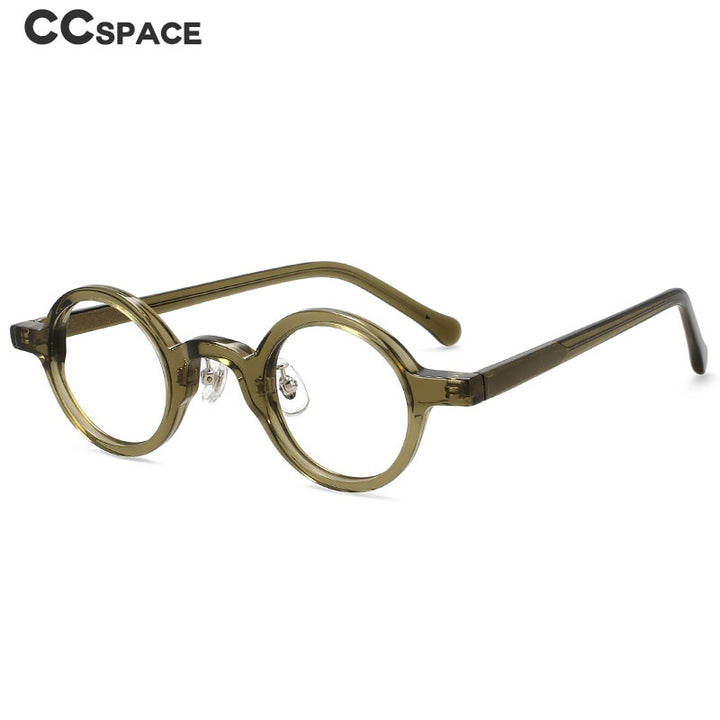 CCspace Unisex Full Rim Round Handcrafted Acetate Eyeglasses 55698 Full Rim CCspace