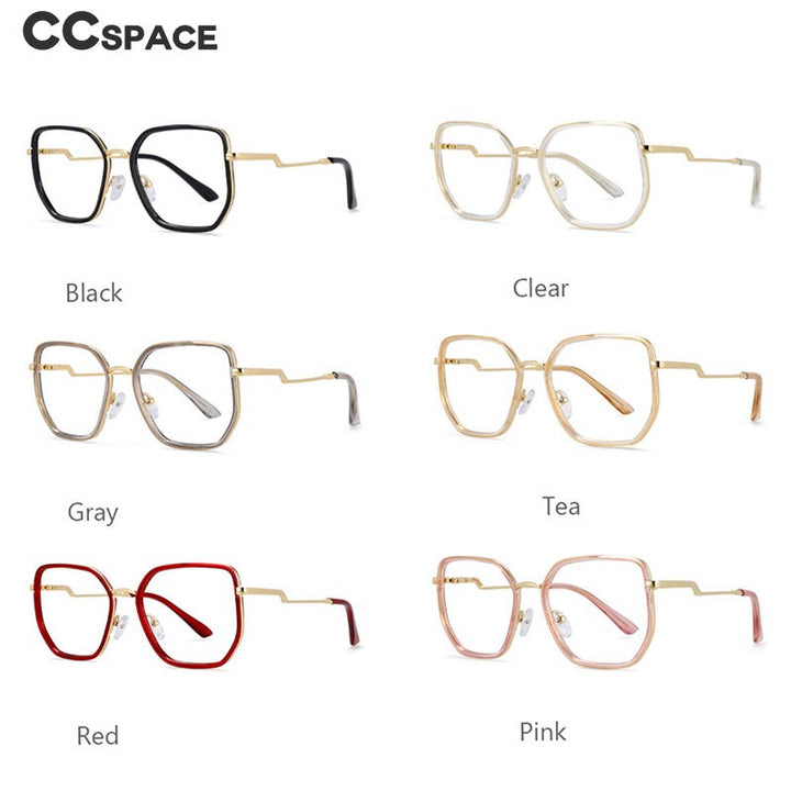 CCspace Women's Full Rim Square Tr 90 Titanium Frame Eyeglasses 54197 Full Rim CCspace