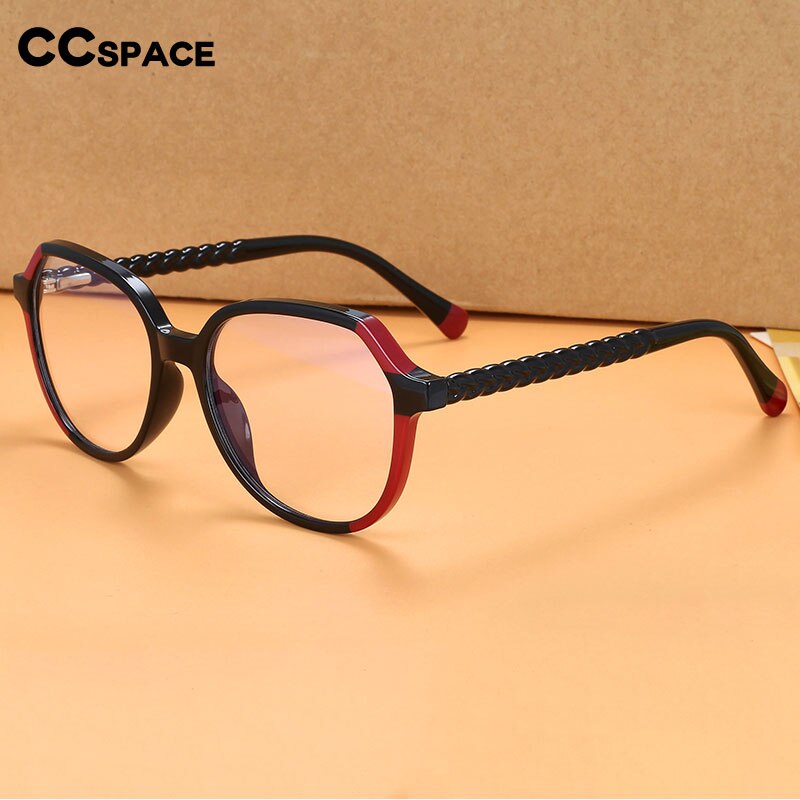 CCspace Unisex Full Rim Polygonal Tr 90 Titanium Eyeglasses 55708 Full Rim CCspace