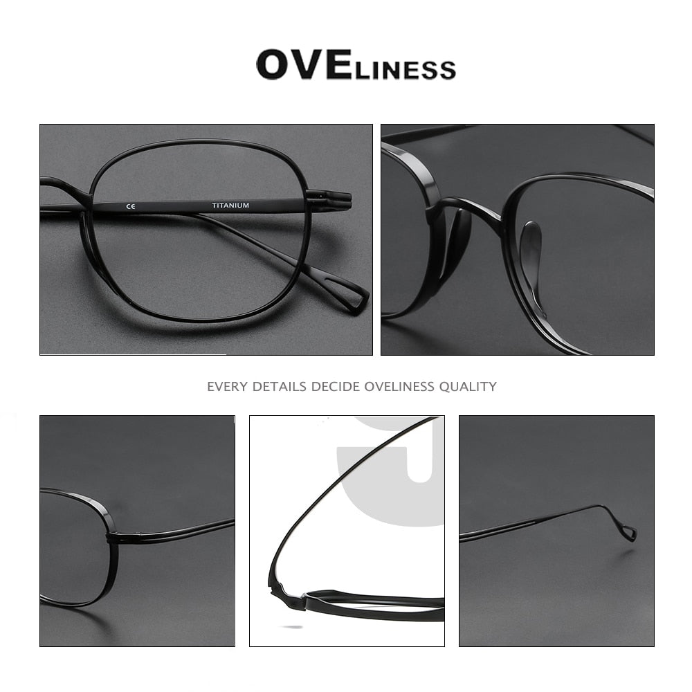 Oveliness Unisex Full Rim Round Titanium Eyeglasses 10518s Full Rim Oveliness