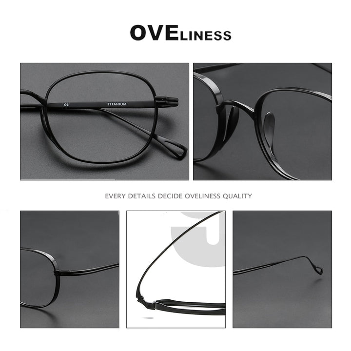 Oveliness Unisex Full Rim Round Titanium Eyeglasses 10518s Full Rim Oveliness