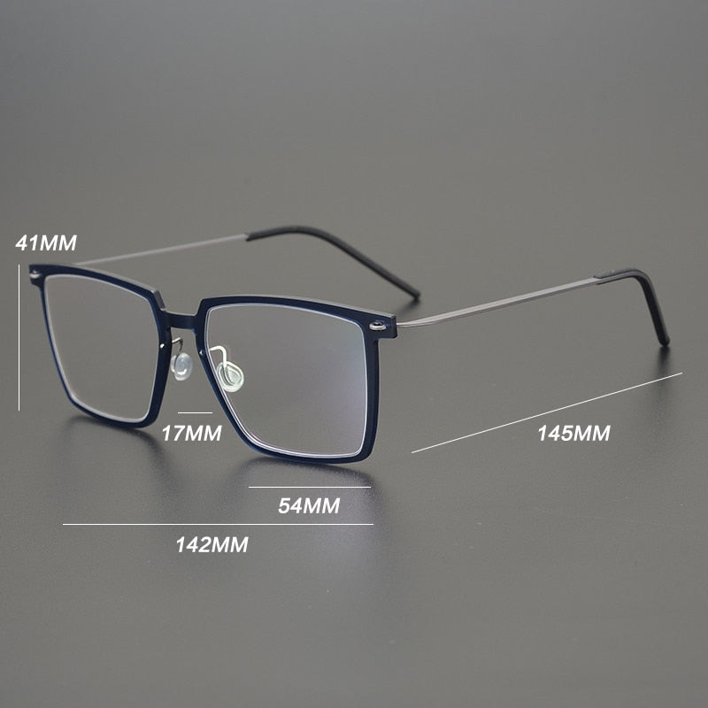 Gatenac Unisex Full Rim Square Acetate Titanium Eyeglasses Gxyj949 Full Rim Gatenac