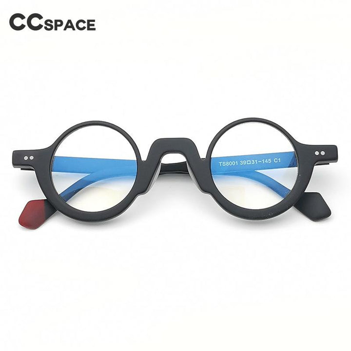 CCspace Unisex Full Rim Round Acetate Eyeglasses 55305 Full Rim CCspace
