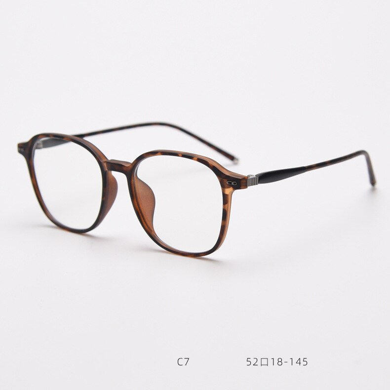 CCspace Unisex Full Rim Square Tr 90 Titanium Eyeglasses 55686 Full Rim CCspace Leopard China