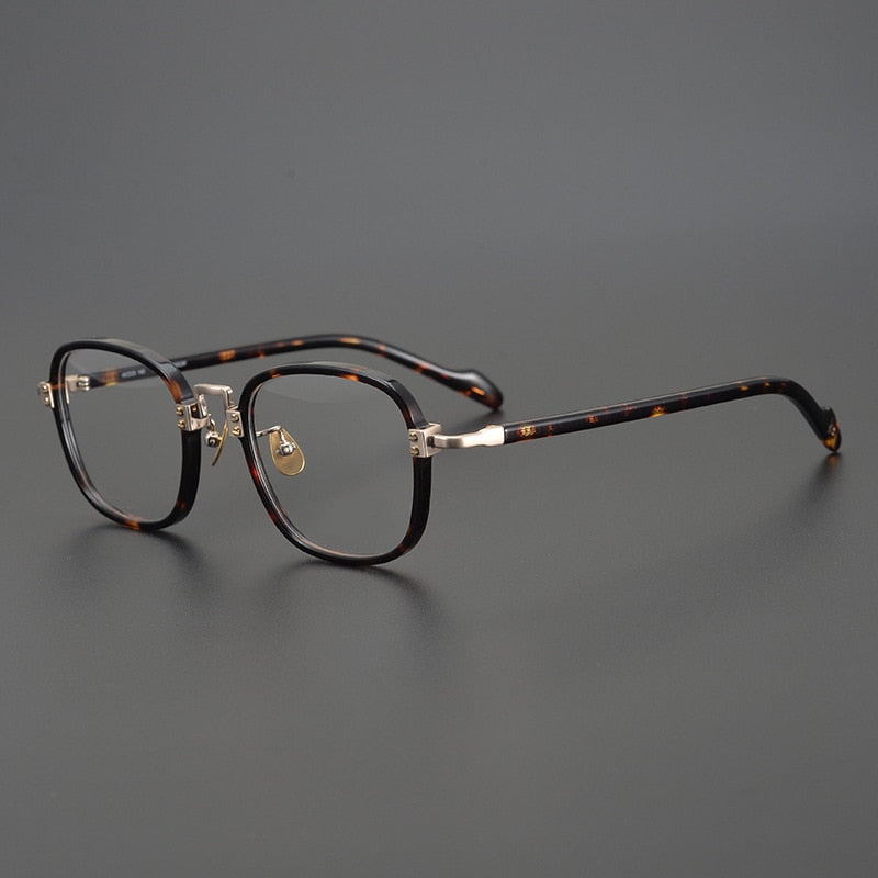 CCspace Unisex Full Rim Round/Square Acetate Titanium Eyeglasses 53312 Full Rim CCspace