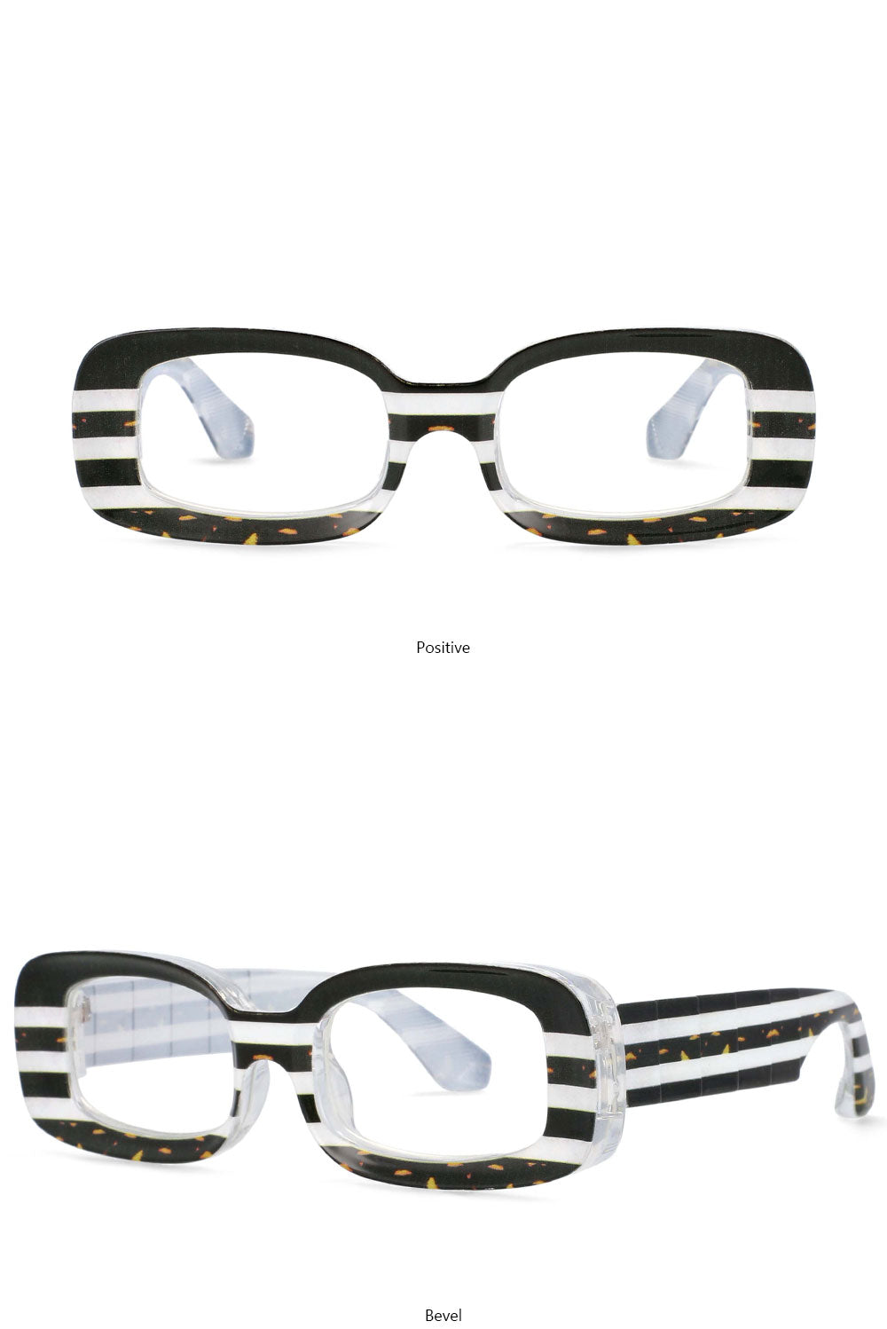 CCspace Unisex Full Rim Rectangle Resin Frame Punk Eyeglasses 54430 Full Rim CCspace