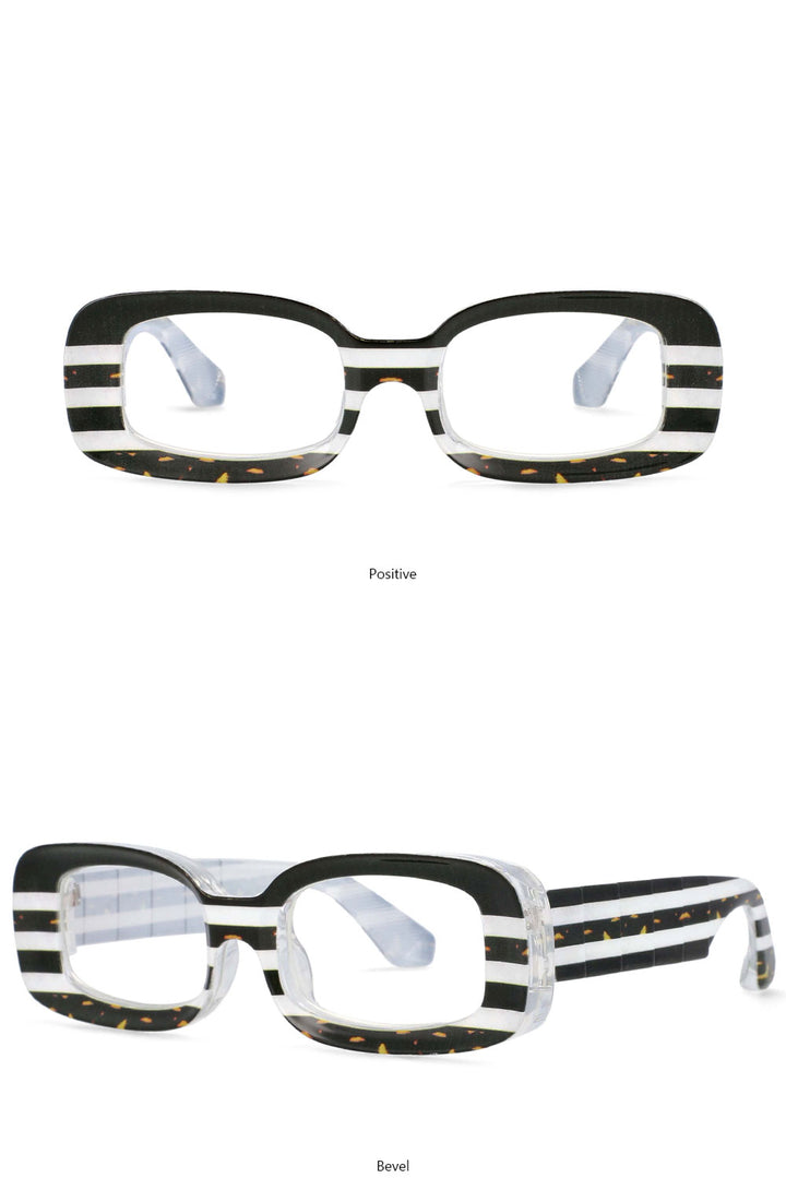CCspace Unisex Full Rim Rectangle Resin Frame Punk Eyeglasses 54430 Full Rim CCspace