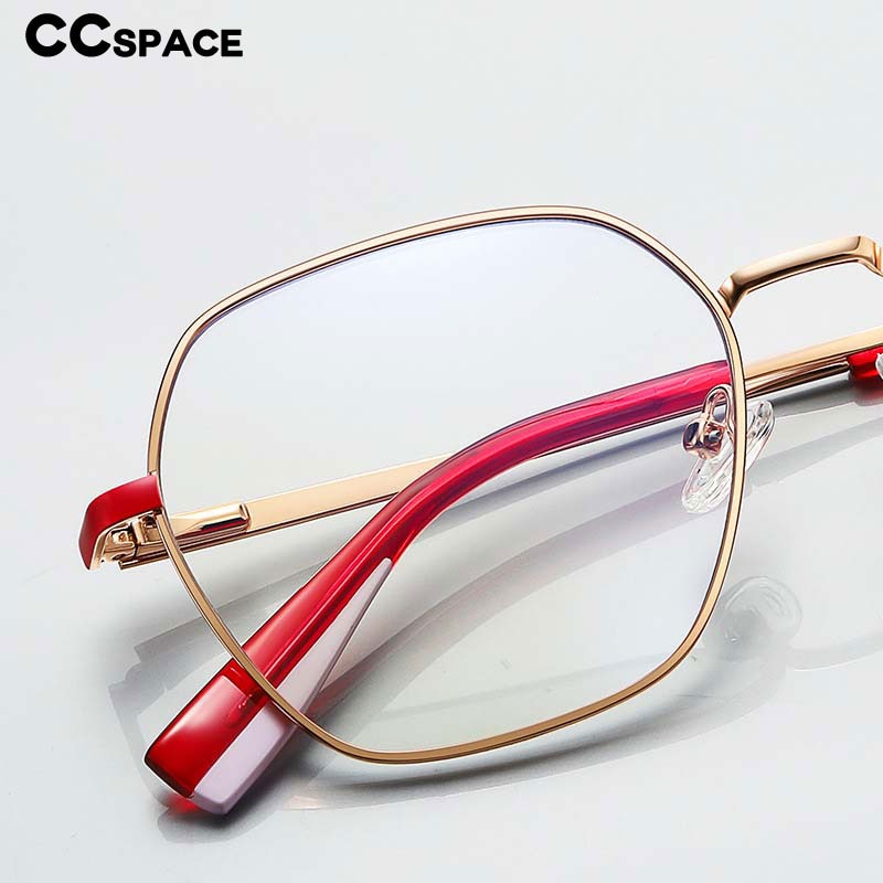CCspace Women's Full Rim Polygon Square Stainless Steel Eyeglasses 54712 Full Rim CCspace