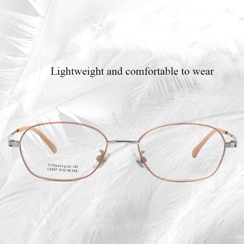 Bclear Unisex Full Rim Small Oval Titanium Frame Eyeglasses Lb5337 Full Rim Bclear