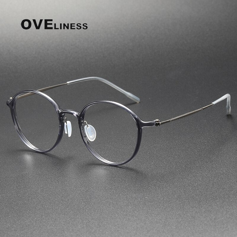 Oveliness Unisex Full Rim Round Screwless Titanium Eyeglasses 8634 Full Rim Oveliness