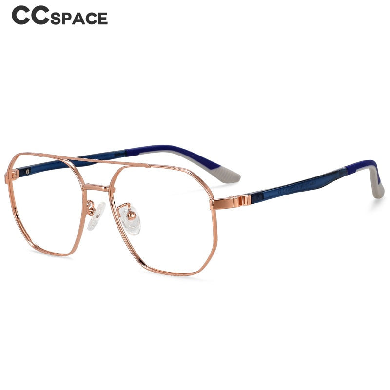CCspace Unisex Full RIm Oval Double Bridge Alloy Eyeglasses 55604 Full Rim CCspace