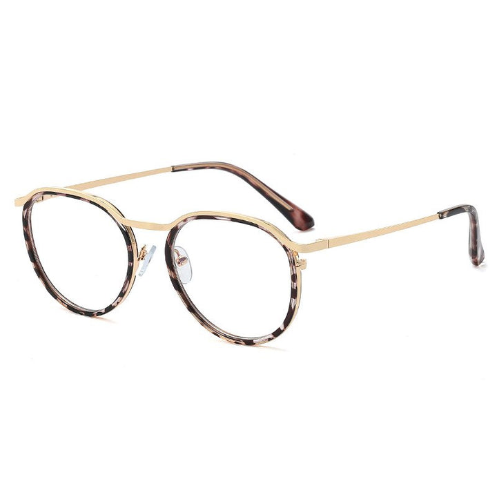Hotony Women's Full Rim Round TR 90 Resin Alloy Frame Eyeglasses 95909 Full Rim Hotony