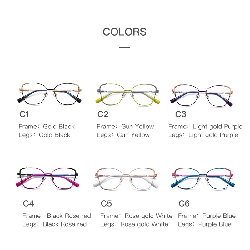 Gmei Women's Full Rim Alloy Polygonal Cat Eye Frame Eyeglasses Full Rim Gmei Optical