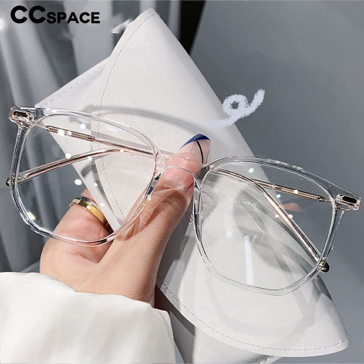 CCspace Unisex Full Rim Large Square Acetate Alloy Reading Glasses 55433 Reading Glasses CCspace