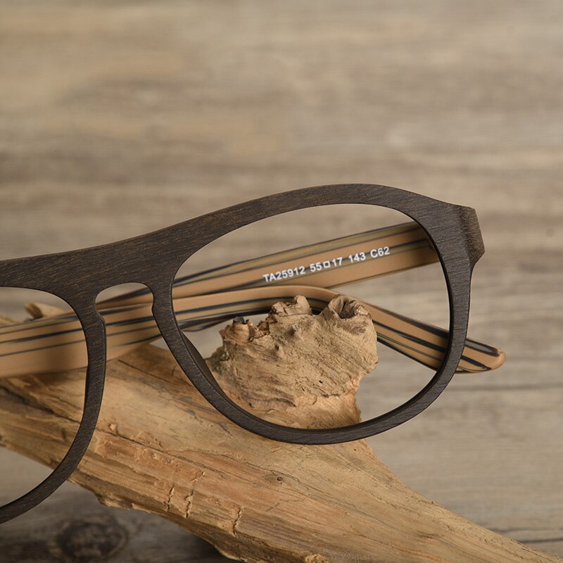 Hdcrafter Unisex Full Rim Square Bamboo Wood Eyeglasses Ta25912 Full Rim Hdcrafter Eyeglasses