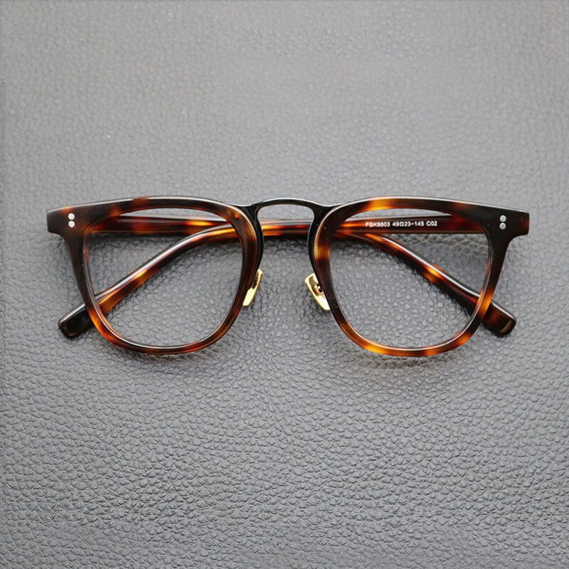Gatenac Unisex Full Rim Oval Square Acetate Eyeglasses Gxyj843 Full Rim Gatenac Tortoise Black