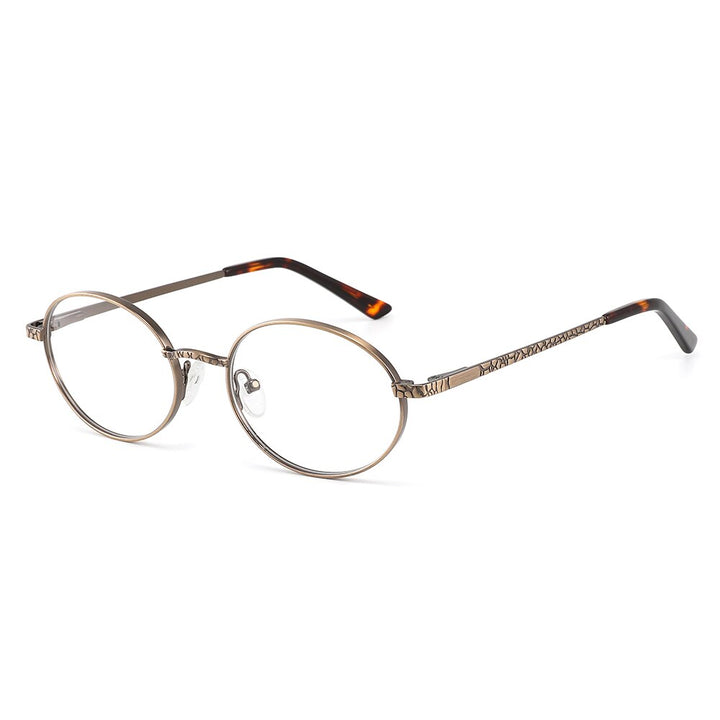 Laoyehui Unisex Full Rim Oval Alloy Reading Glasses Anti-Blue Light Glg9197 Reading Glasses Laoyehui 0 Tea
