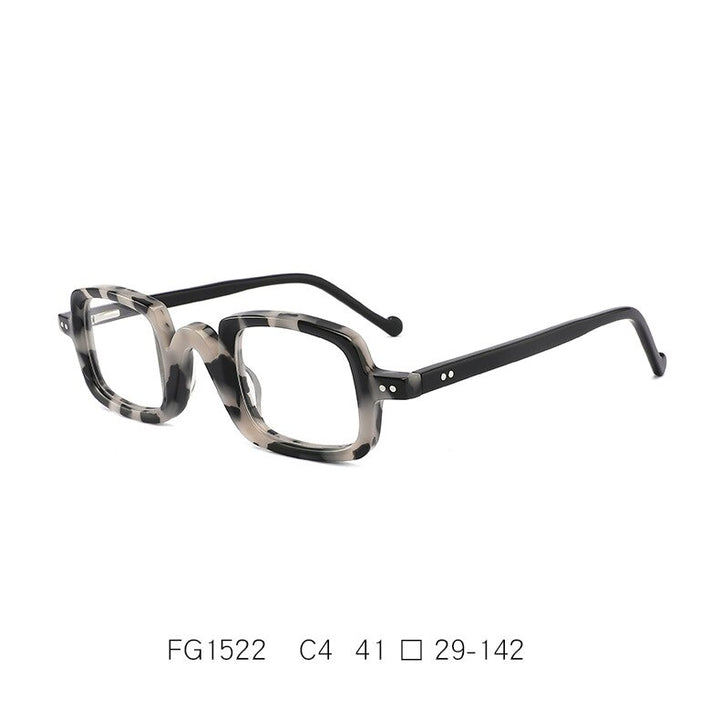 CCspace Unisex Full Rim Square Handcrafted Acetate Eyeglasses 55240 Full Rim CCspace C4Leopard China