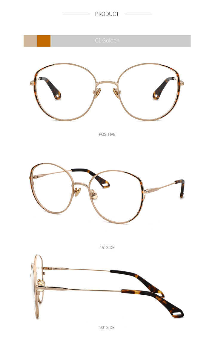 Kansept Women's Full Rim Round Stainless Steel Frame Eyeglasses Oq1003 Full Rim Kansept