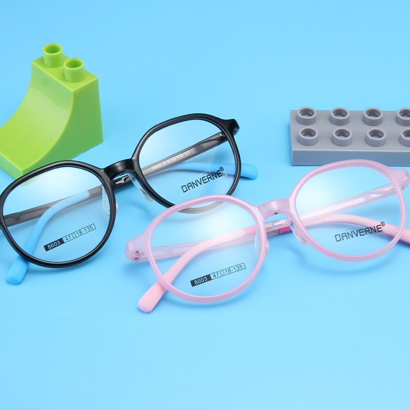 Gmei Unisex Children's Full Rim Round Silicone TR90 Eyeglasses 8603 Full Rim Gmei Optical   