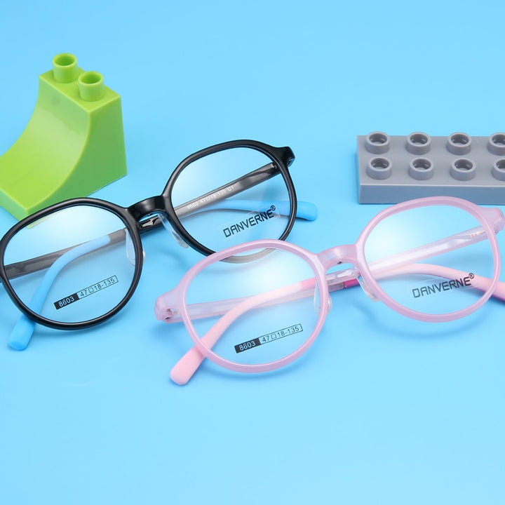 Gmei Unisex Children's Full Rim Round Silicone TR90 Eyeglasses 8603 Full Rim Gmei Optical