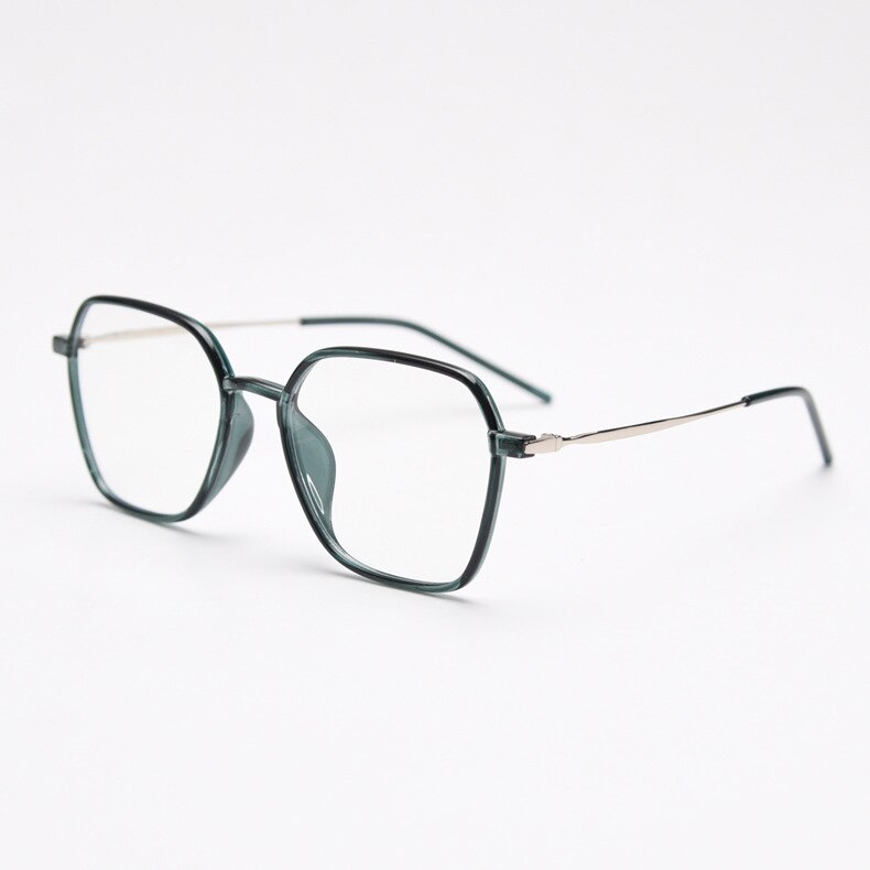 CCspace Unisex Full Rim Polygon Tr 90 Titanium Eyeglasses 54546 Full Rim CCspace C8 China