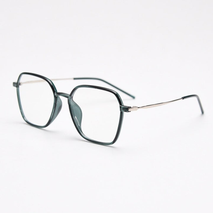 CCspace Unisex Full Rim Polygon Tr 90 Titanium Eyeglasses 54546 Full Rim CCspace C8 China