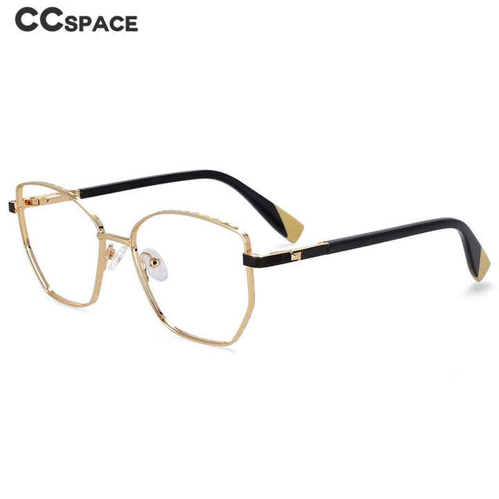 CCspace Women's Full Rim Square Cat Eye Alloy Frame Eyeglasses 54273 Full Rim CCspace