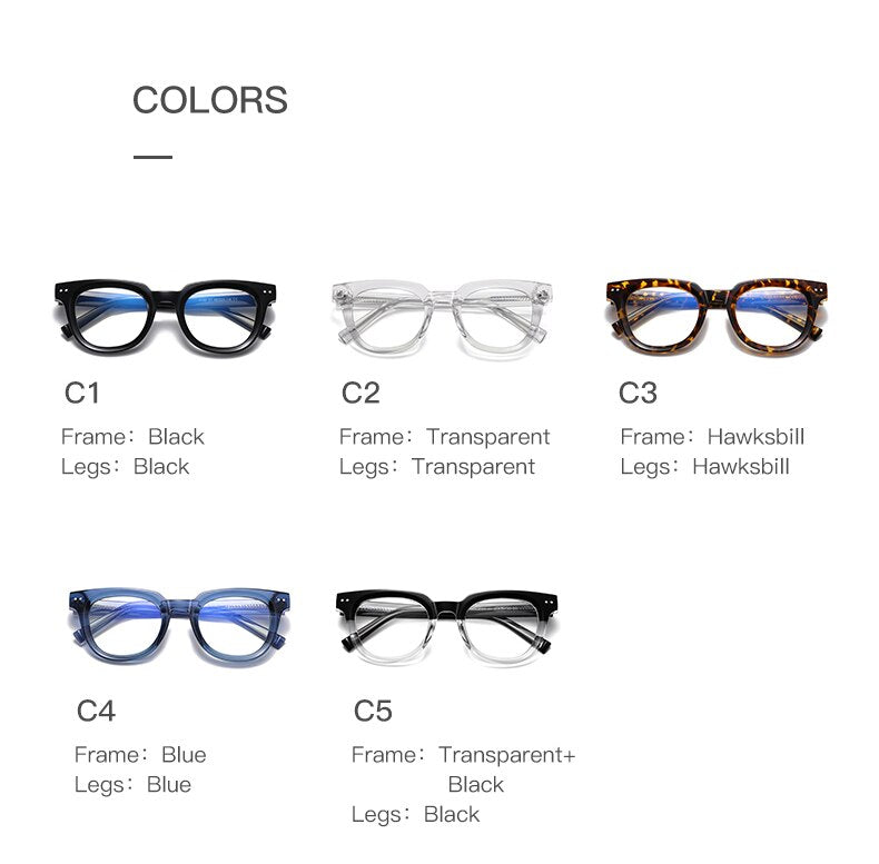 Reven Jate Unisex Full Rim Square Oval Tr 90 Acetate Alloy Eyeglasses 2120 Full Rim Reven Jate