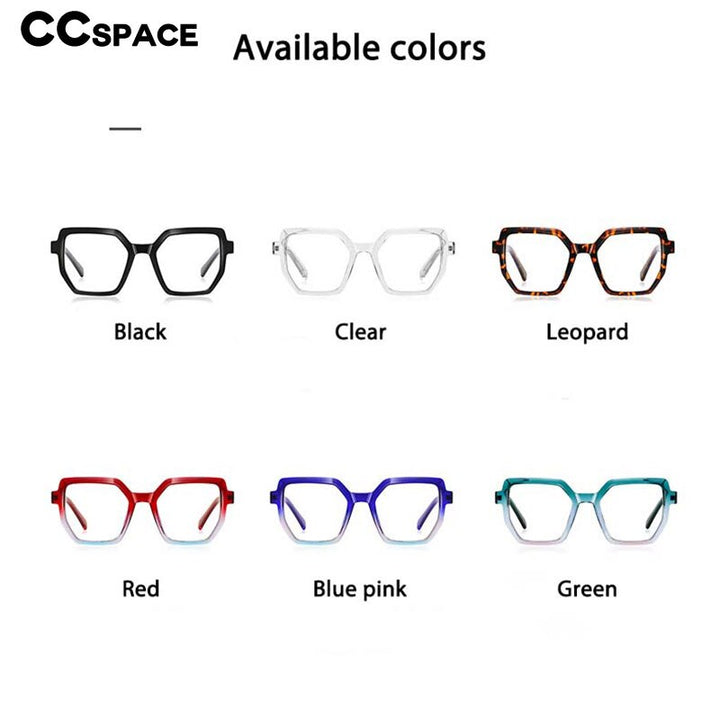 CCspace Unisex Full Rim Irregular Square Tr 90 Titanium Eyeglasses 54714 Full Rim CCspace
