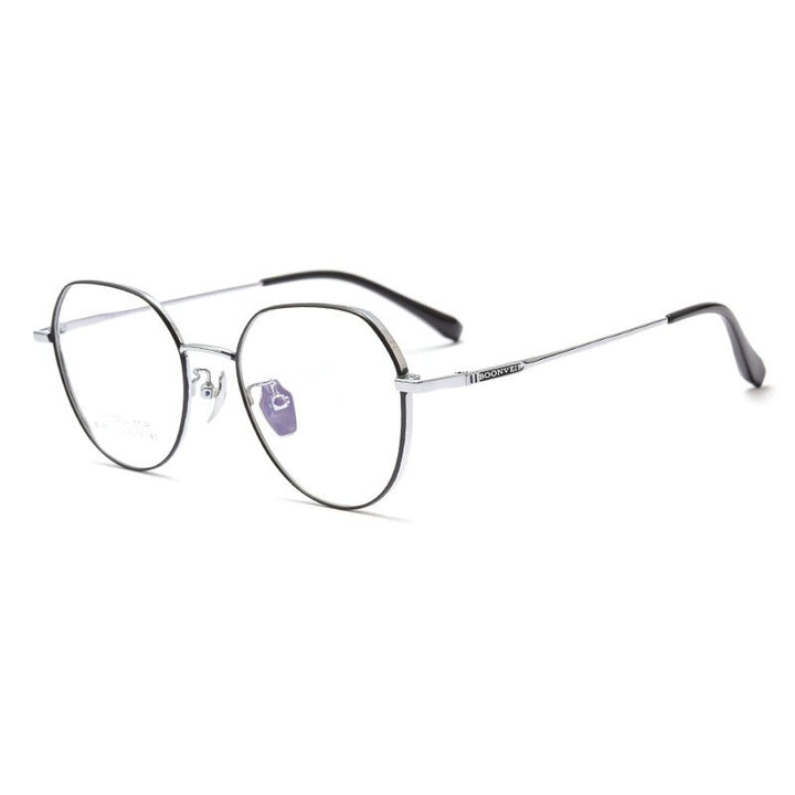 Handoer Unisex Full Rim Round Square Titanium Eyeglasses Bv87007 Full Rim Handoer C3