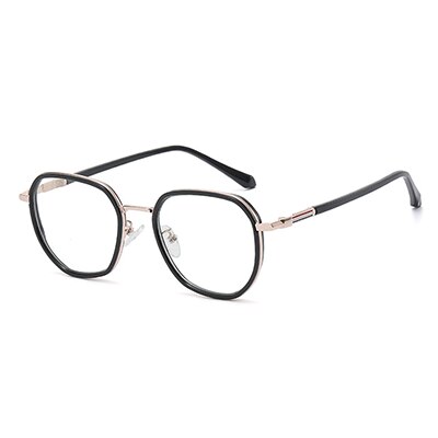 Ralferty Unisex Full Rim Irregular Square Alloy Eyeglasses D829 Full Rim Ralferty China C01 Black