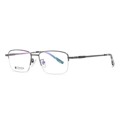 Ralferty Men's Semi Rim Square Titanium Eyeglass Dt902 Semi Rim Ralferty C31 Gun China