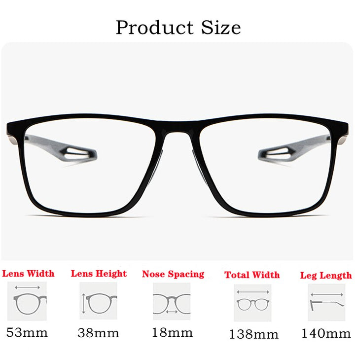 Yimaruili Unisex Full Rim Square Tr 90 Sports Eyeglasses TR1019R Full Rim Yimaruili Eyeglasses