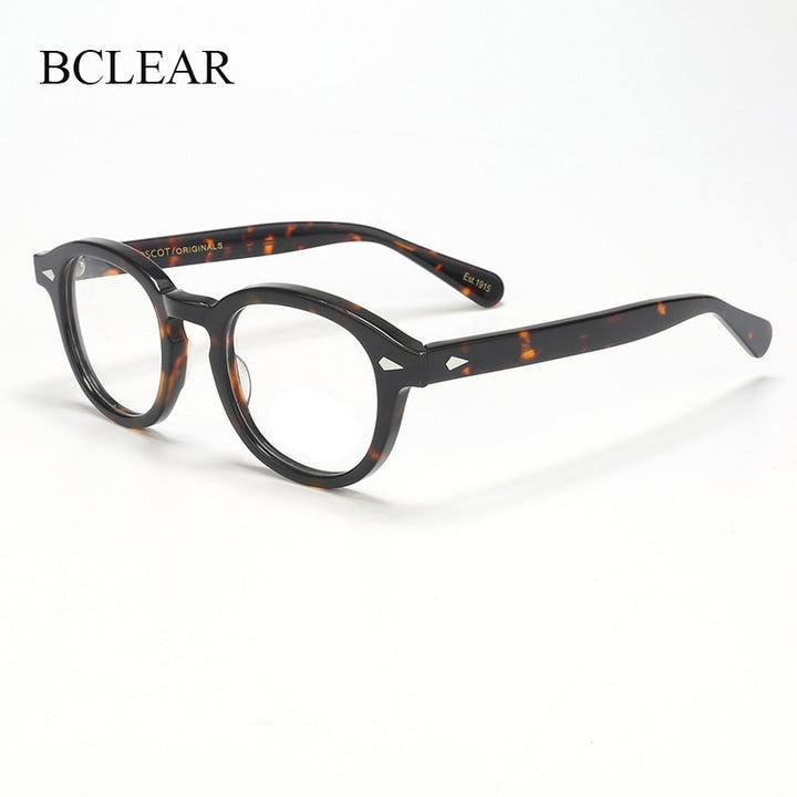 Bclear Unisex Full Rim Round Acetate Three Size S-M-L Frame Eyeglasses 1915 Full Rim Bclear MULTI Small