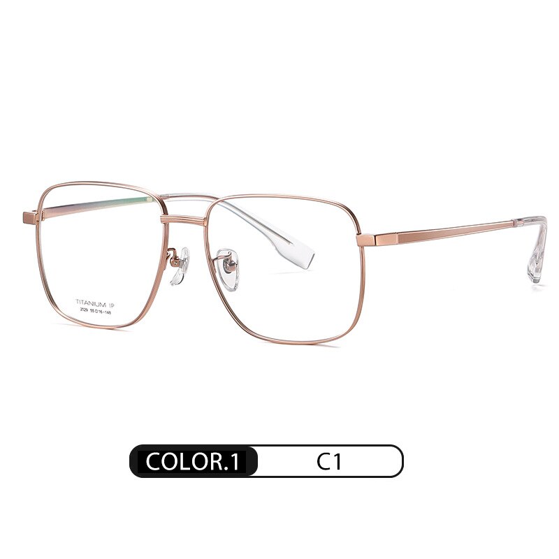 Hotony Women's Full Rim Square Titanium Frame Eyeglasses Yj2029 Full Rim Hotony C1