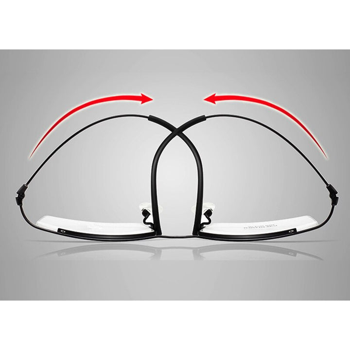 Hdcrafter Men's Semi Rim Square Titanium Eyeglasses 6688 Semi Rim Hdcrafter Eyeglasses