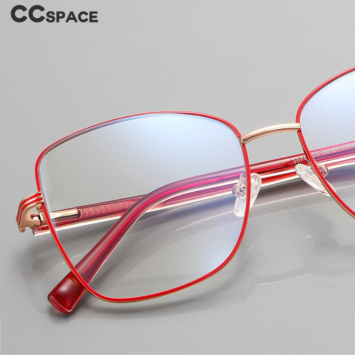 CCspace Unisex Full Rim Square Alloy Eyeglasses 55529 Full Rim CCspace