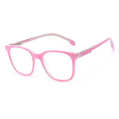Ralferty Children's Unisex Full Rim Square Tr 90 Acetate Eyeglasses M3568 Full Rim Ralferty China C7 Pink