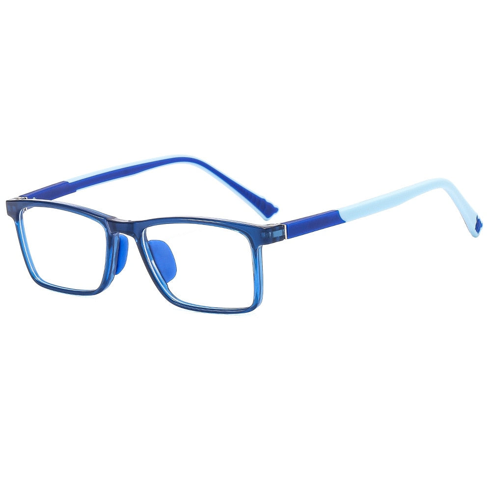 CCspace Unisex Youth Full Rim Square Silicone Eyeglasses 54670 Full Rim CCspace Blue China