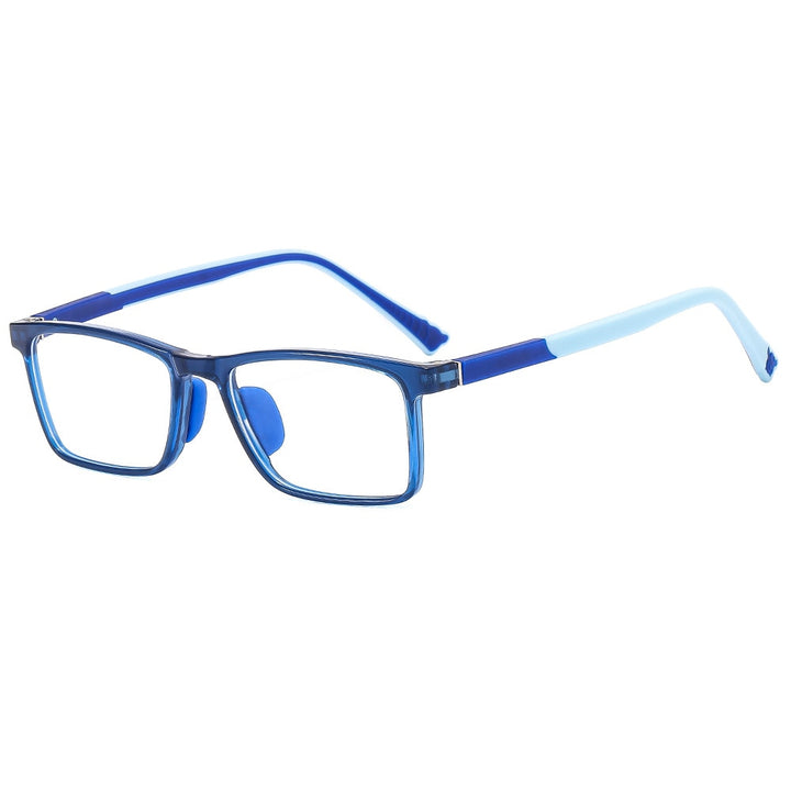 CCspace Unisex Youth Full Rim Square Silicone Eyeglasses 54670 Full Rim CCspace Blue China