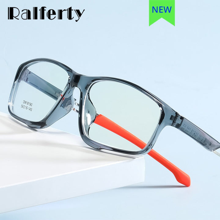 Ralferty Unisex Full Rim Rectangle Tr 90 Acetate Sport Eyeglasses B18190 Full Rim Ralferty