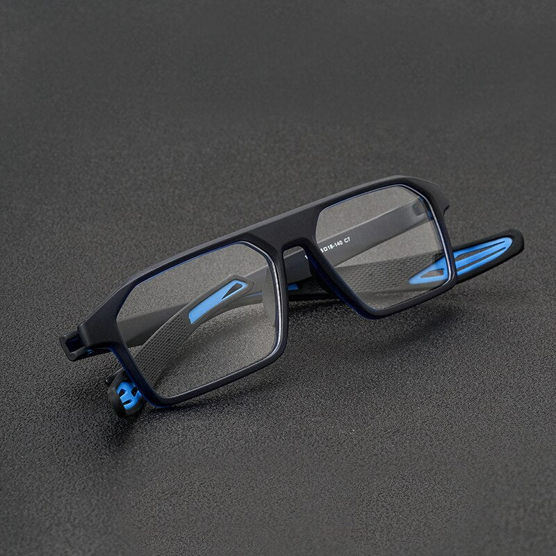 Reven Jate Unisex Full Rim Square Tr 90 Sport Eyeglasses 1218 Full Rim Reven Jate