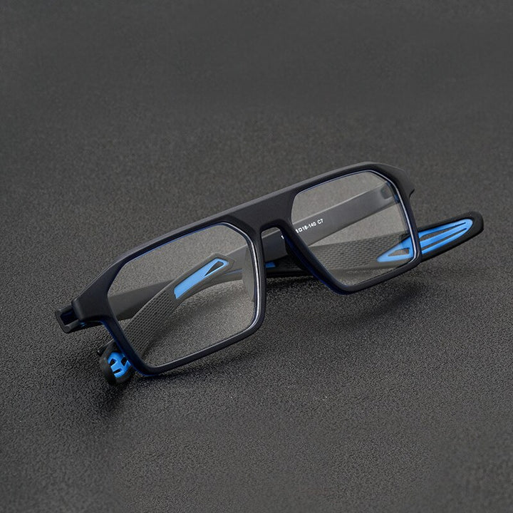 Reven Jate Unisex Full Rim Square Tr 90 Sport Eyeglasses 1218 Full Rim Reven Jate