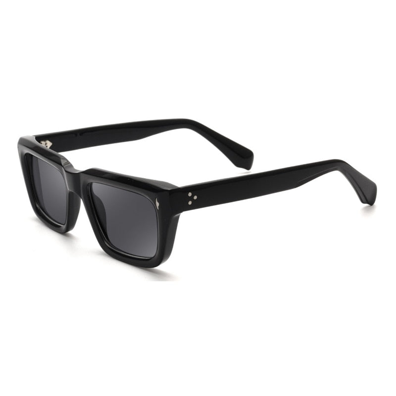 Gatenac Men's Full Rim Square Acetate Frame Polarized Sunglasses Tyj68 Sunglasses Gatenac Black